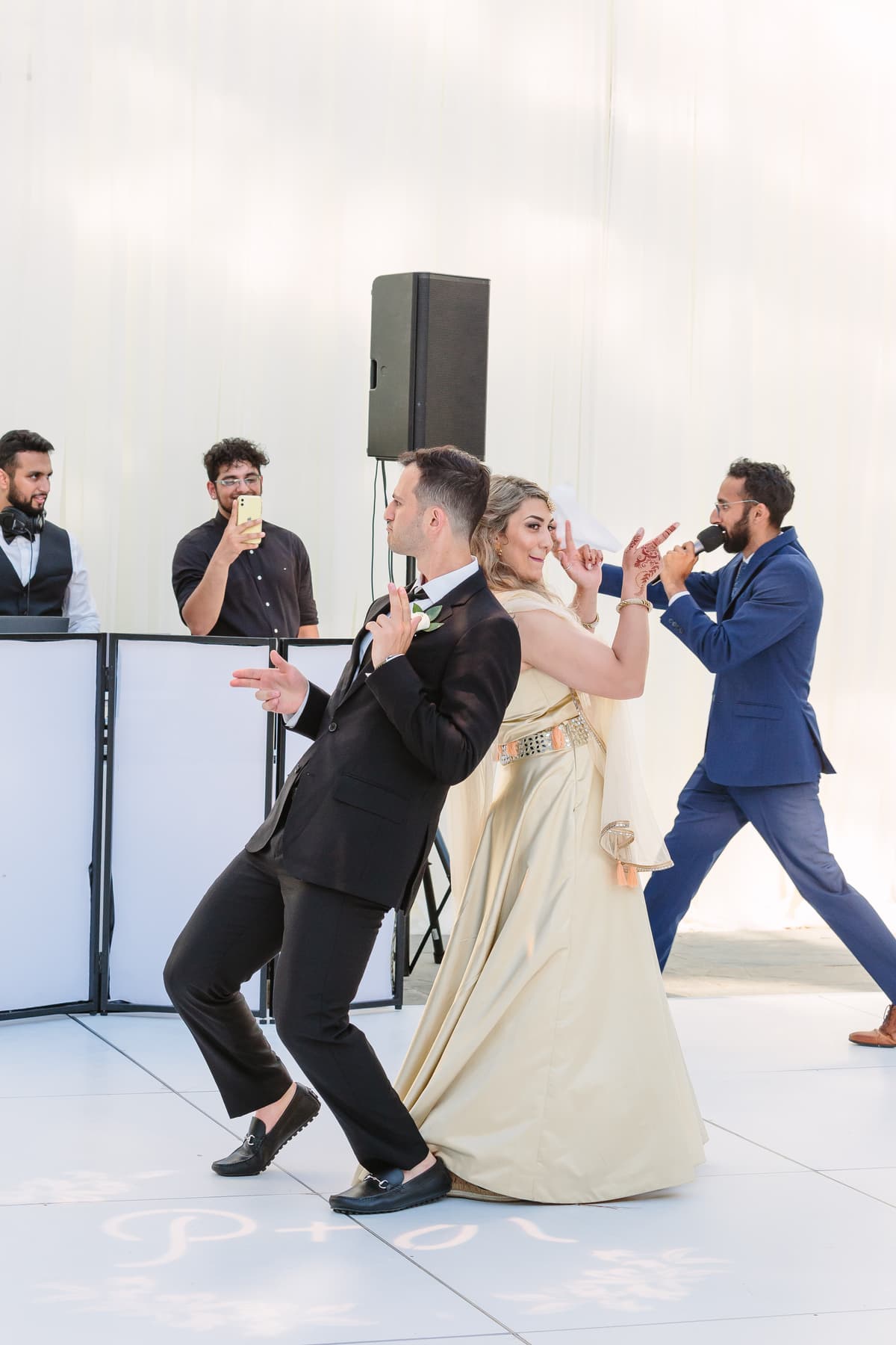 Wedding party on the dance floor