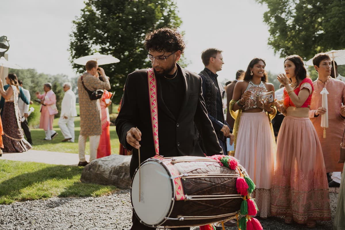 Wedding party enjoying the festivities