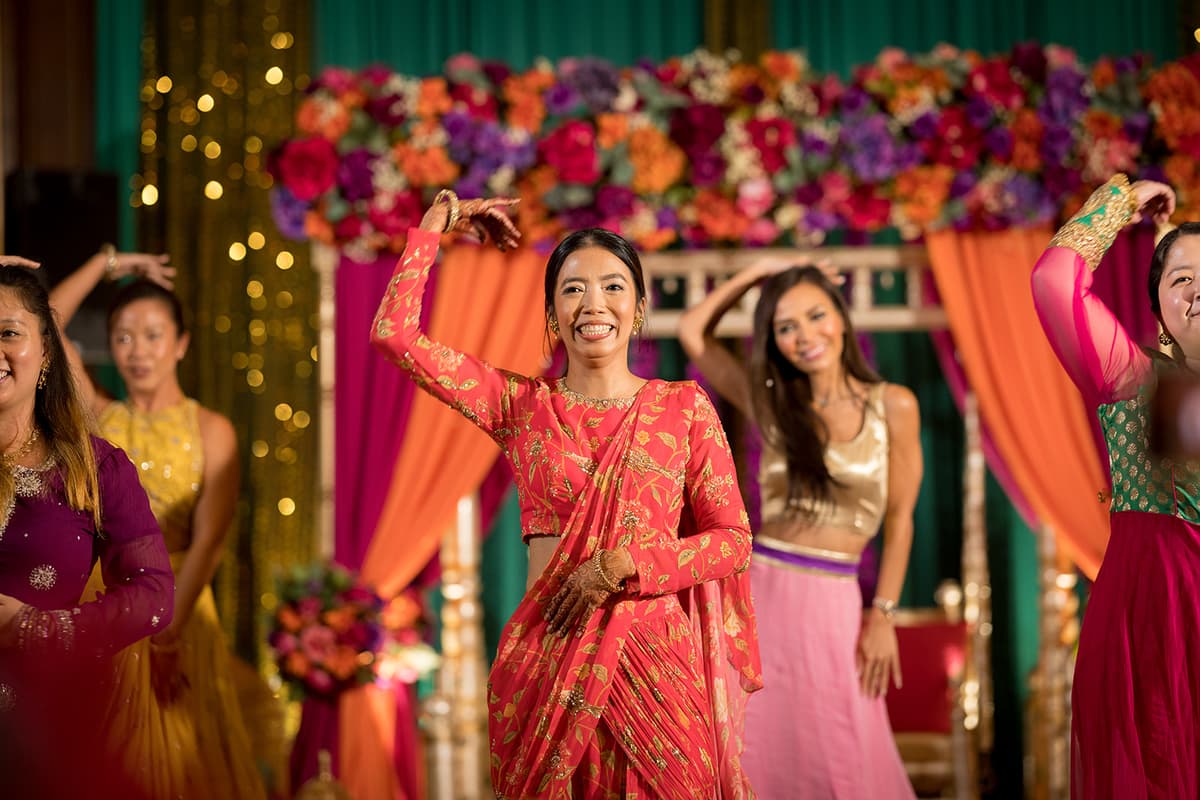 Guests performing at sangeet celebration