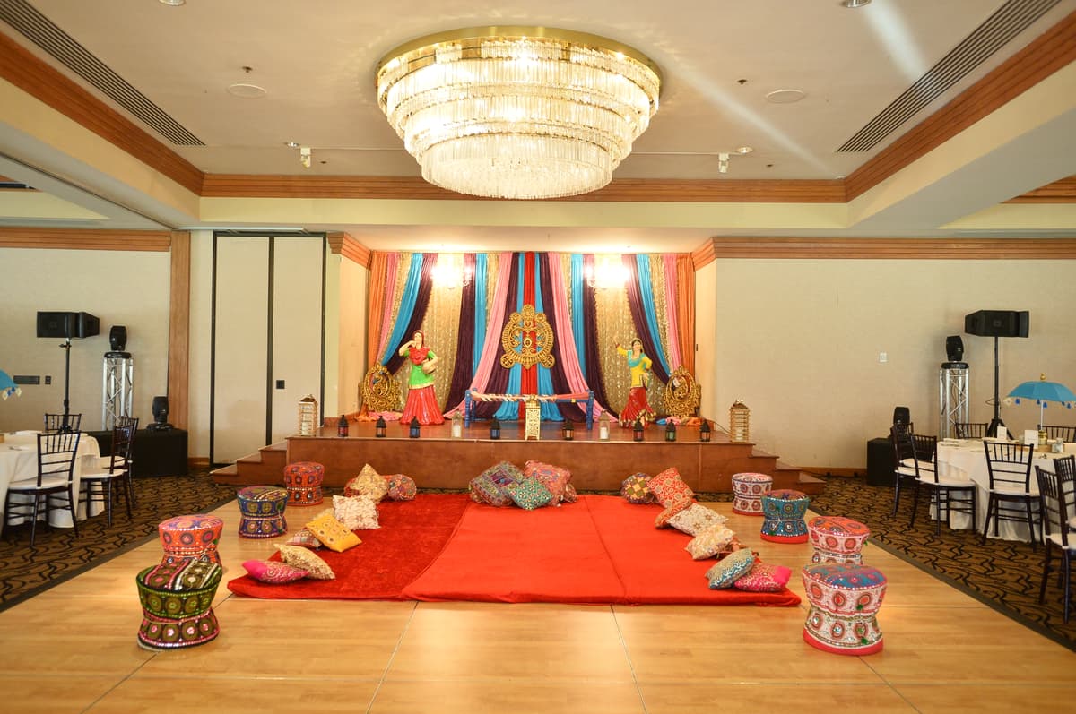 Wedding venue with professional lighting