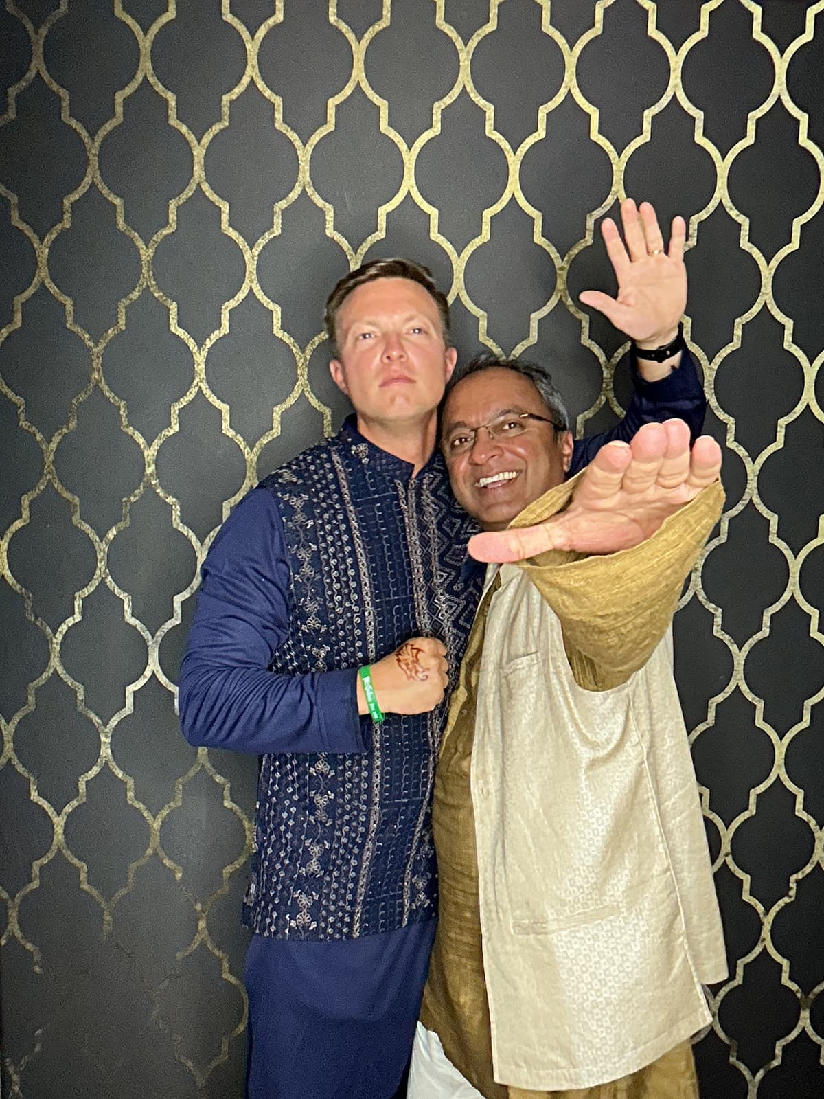 Photo booth candid moment with guests